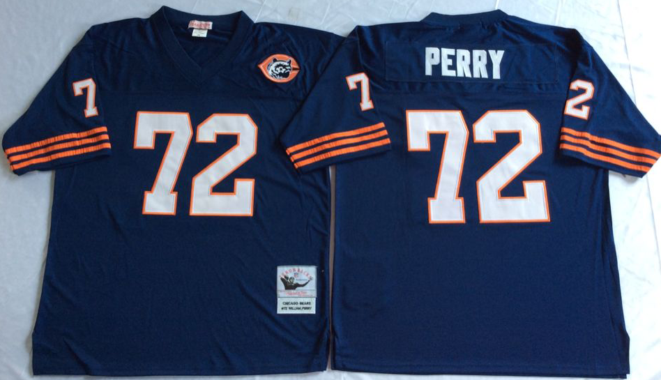 Men NFL Chicago Bears 72 Perry blue Mitchell Ness jerseys